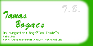 tamas bogacs business card